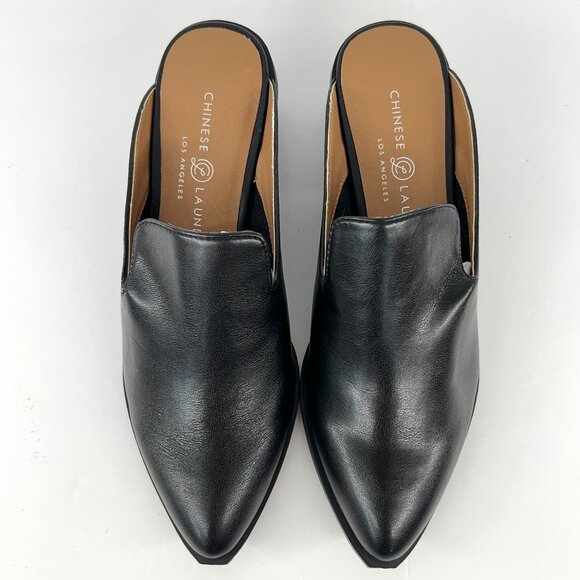 Sz 7.5 NWT Chinese Laundry Marnie Black Slip-On Pointed Toe Mules Shoes Women - Picture 3 of 14